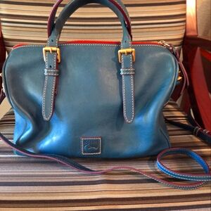 Dooney & Bourke Teal Florentine Leather Satchel.